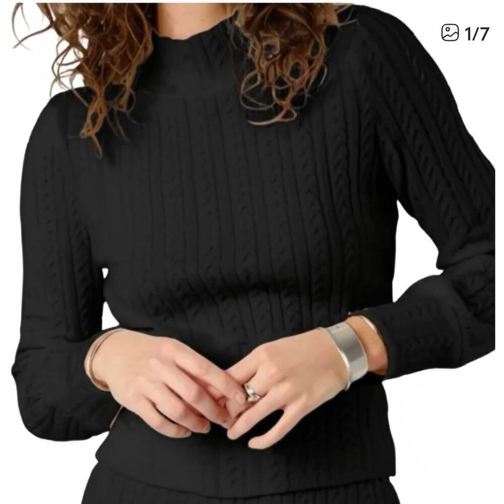 Band of the Free Raquel cable knit crop sweater‎ size small Dark academia Office